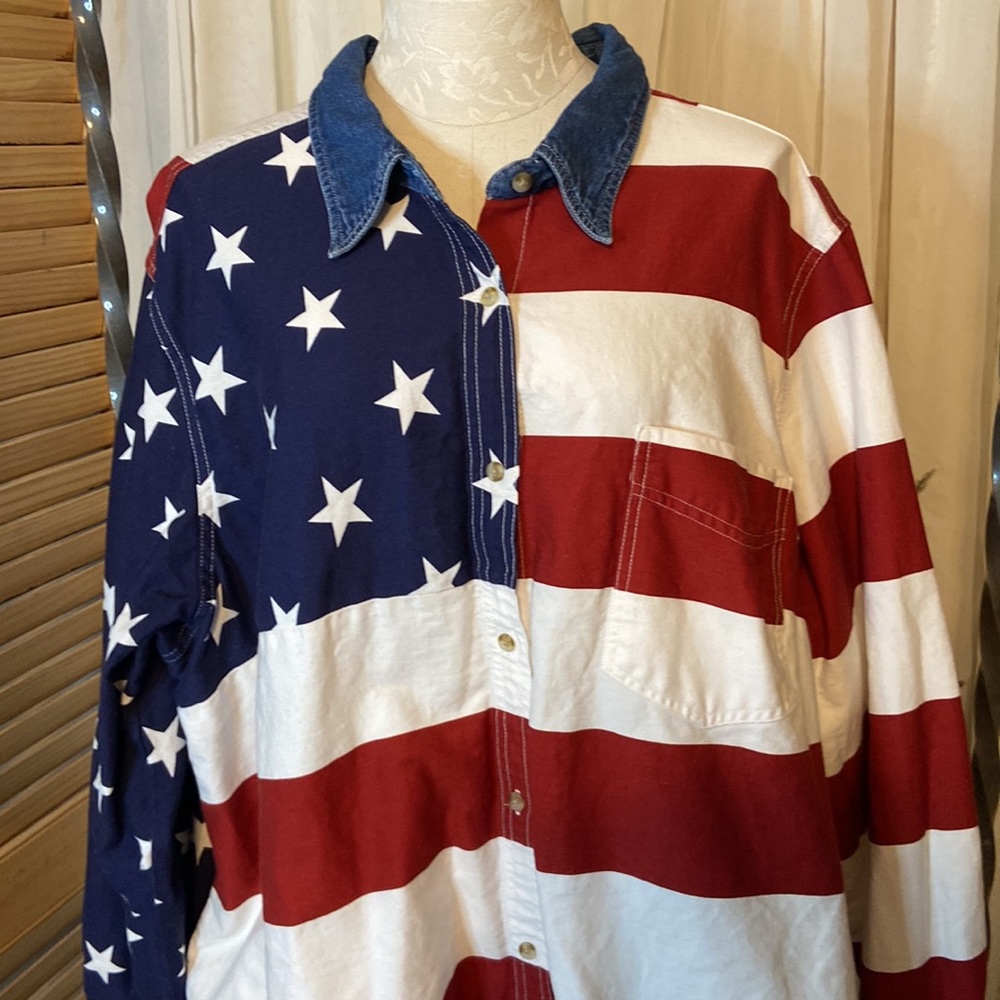 Capistrano, button down, long sleeve, flag shirt